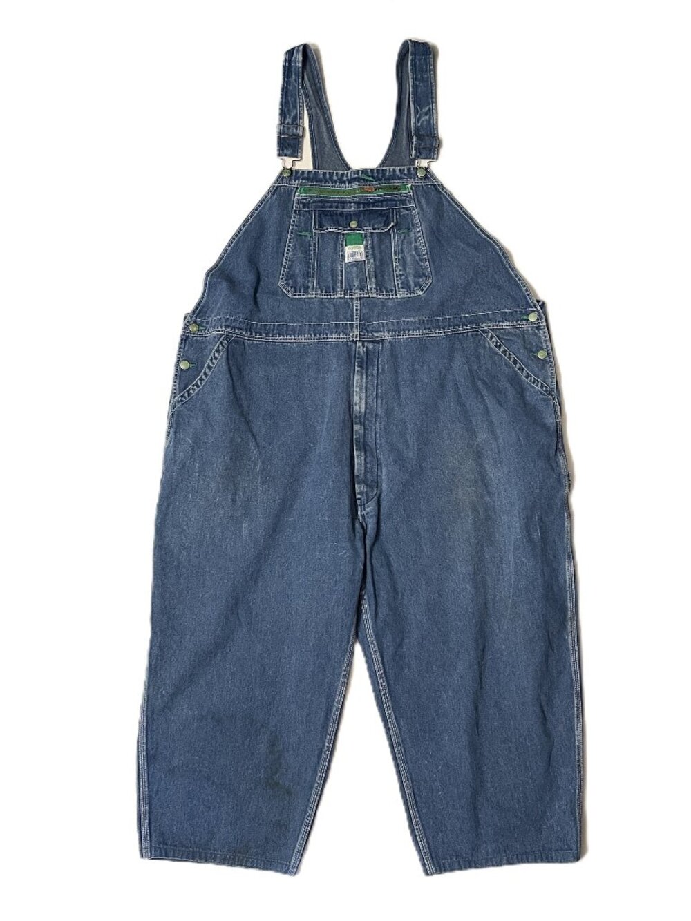 Liberty Bib Overalls Mens 54x23 *Altered* Blue Denim Workwear Carpenter Utility
